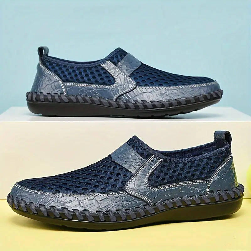 Early Summer Sale 49%🔥 Mens' Summer Slip-on Shoes, Breathable Mesh Leather Loafers
