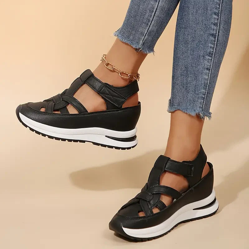 Women’s Soft Adjustable Sandals – Hook & Loop, Comfort Fit for Wide & Narrow Feet
