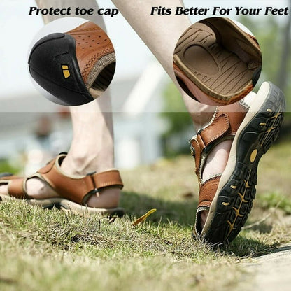 On This Week Sale off 50%🔥 Men's Outdoor Leather Orthopedic Summer Sandals