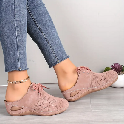 Summer Sale 50% Off❤️Women’s Summer Comfort Orthopedic Mule Sandals,  Slip-On, Round Toe with Lace-Up Design
