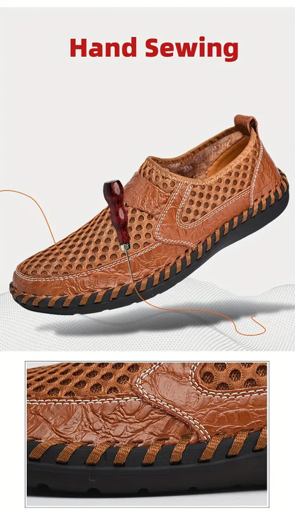 Early Summer Sale 49%🔥 Mens' Summer Slip-on Shoes, Breathable Mesh Leather Loafers