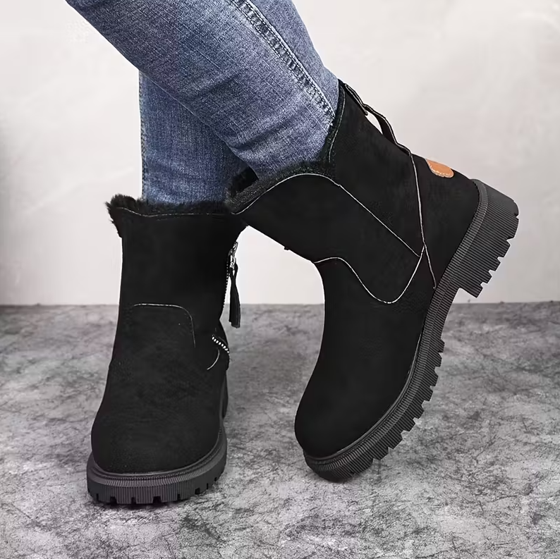 CozyStep™ Orthopedic Fur-Lined Ankle Boots for Fall & Winter