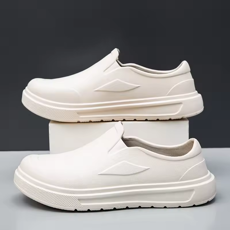 Men's Lightweight Slip-On Work Shoes – Oil Resistant, Easy to Clean Kitchen Work Footwear