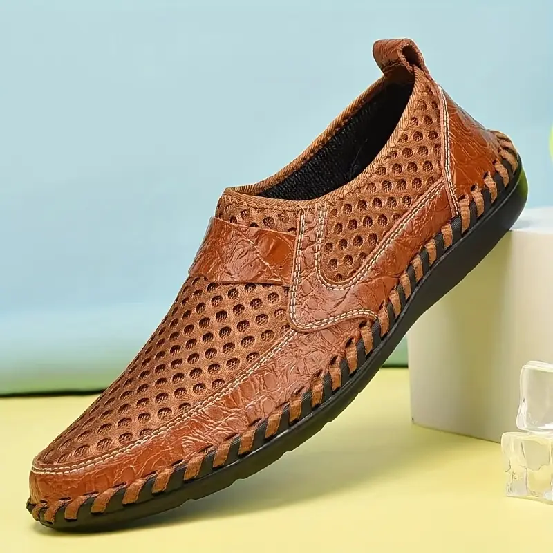 Early Summer Sale 49%🔥 Mens' Summer Slip-on Shoes, Breathable Mesh Leather Loafers