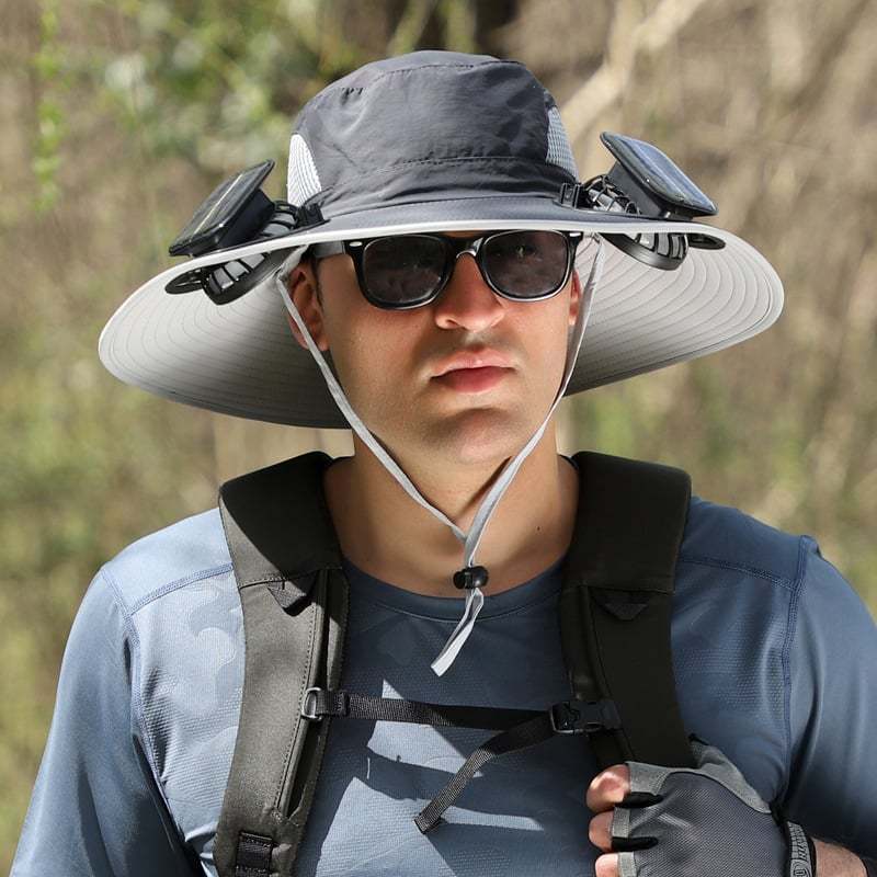 2025 New Wide Brim Solar Fan Outdoor Fishing Hat-Solar & USB Charging