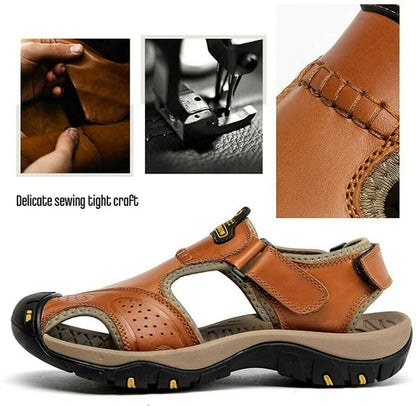 On This Week Sale off 50%🔥 Men's Outdoor Leather Orthopedic Summer Sandals