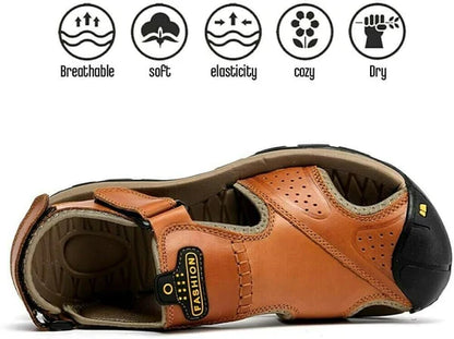 On This Week Sale off 50%🔥 Men's Outdoor Leather Orthopedic Summer Sandals