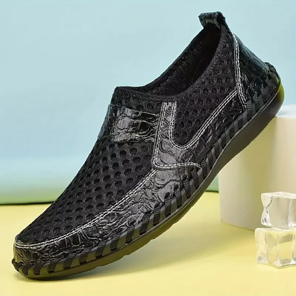 Early Summer Sale 49%🔥 Mens' Summer Slip-on Shoes, Breathable Mesh Leather Loafers